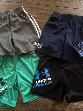 Under Armour Black Shorts with Blue Logo for Kids